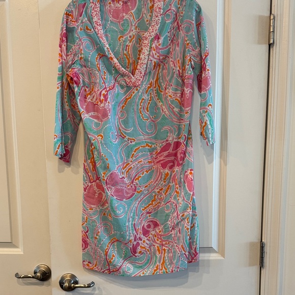 Lilly Pulitzer Other - Lilly Pulitzer Turquoise Pink Orange Swirl Swim Coverup